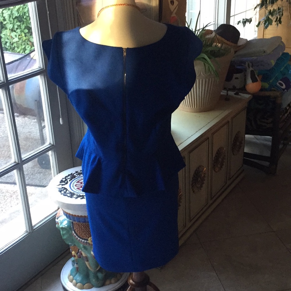 North Central Park blue dress with peplum. NWOT - Picture 3 of 5